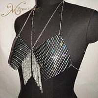 halter rhinestone fringe top